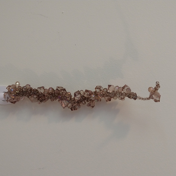 Light clear  purple topaz irradescent beaded hanging crystal decor - Picture 2 of 5